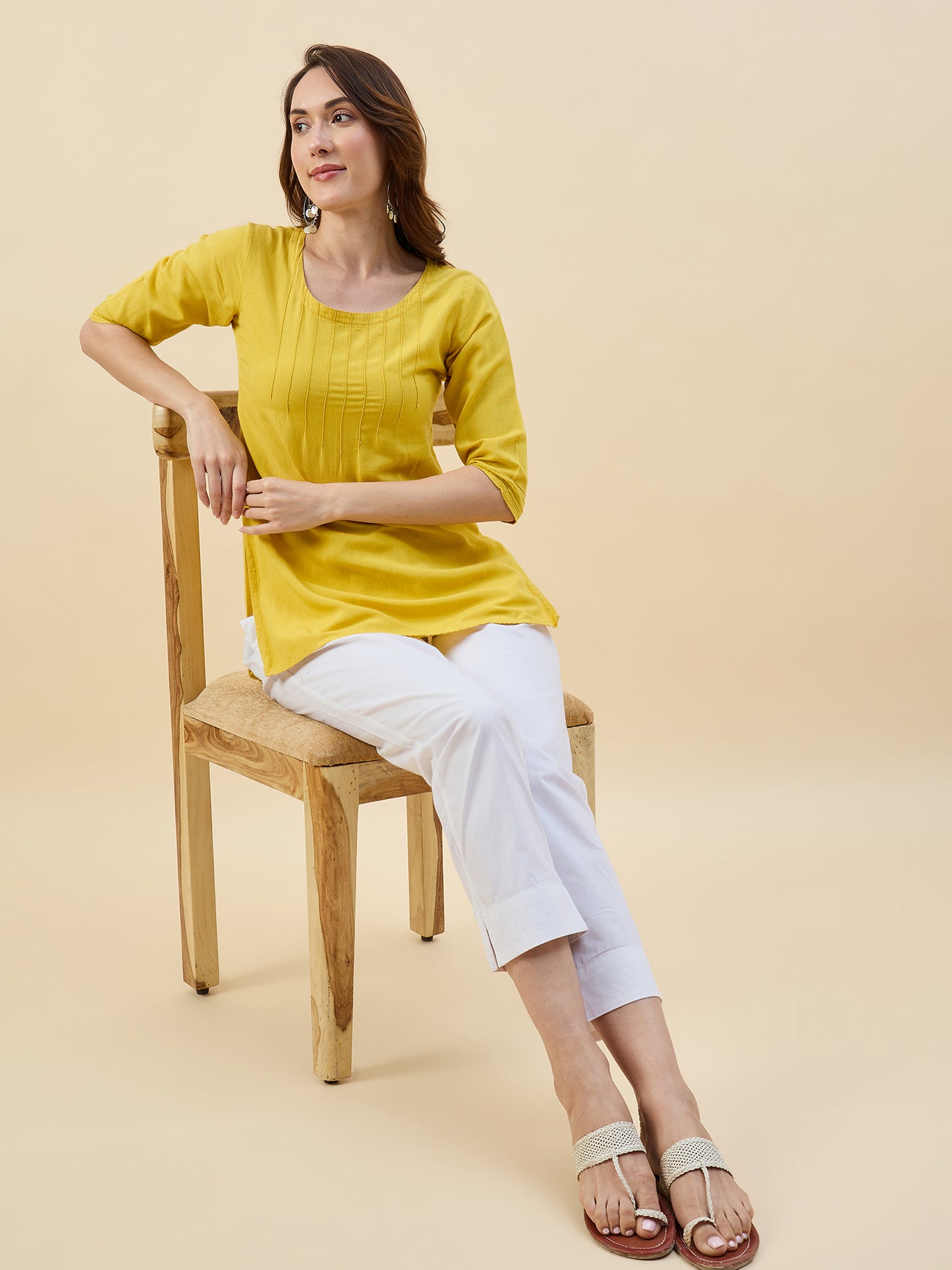 Ethnic Set Women Solid Trousers
