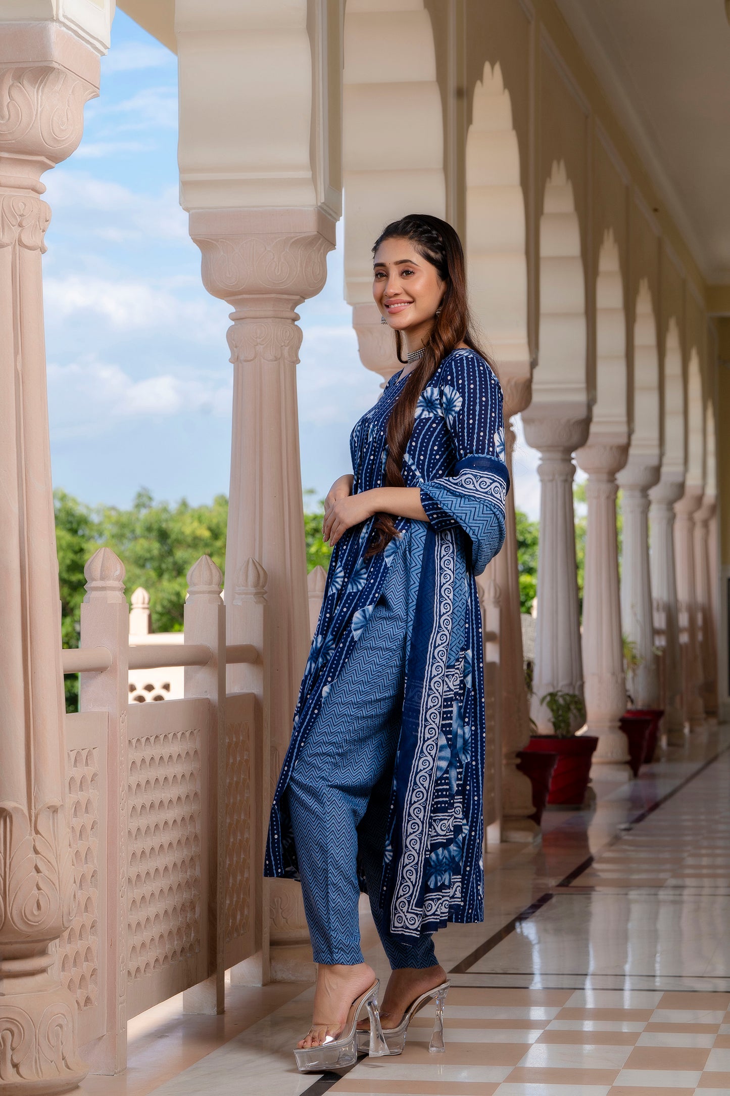 Kurta set ethnic fashion traditional cotton partiwear women clothing style Indian Ethnic Suit Palazzo pant Salwar Anarkali Lehenga Choli Bollywood Designer festive Printed wedding shaadi Collections Embroidered Ethnic Wear Outfits Attire Dresses Patterns