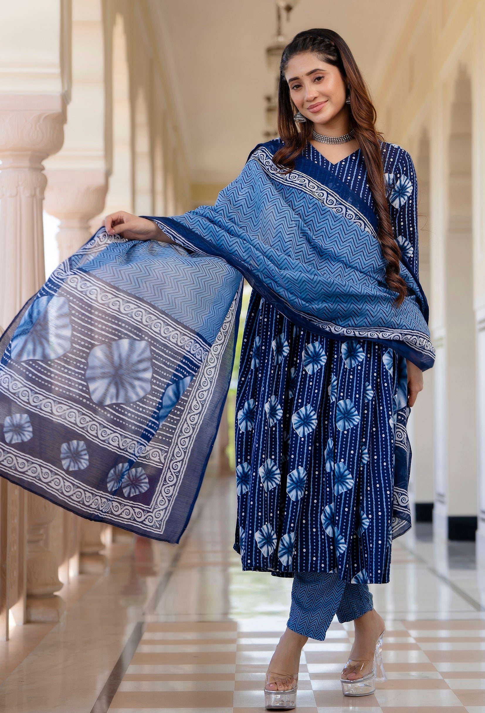 Kurta set ethnic fashion traditional cotton partiwear women clothing style Indian Ethnic Suit Palazzo pant Salwar Anarkali Lehenga Choli Bollywood Designer festive Printed wedding shaadi Collections Embroidered Ethnic Wear Outfits Attire Dresses Patterns
