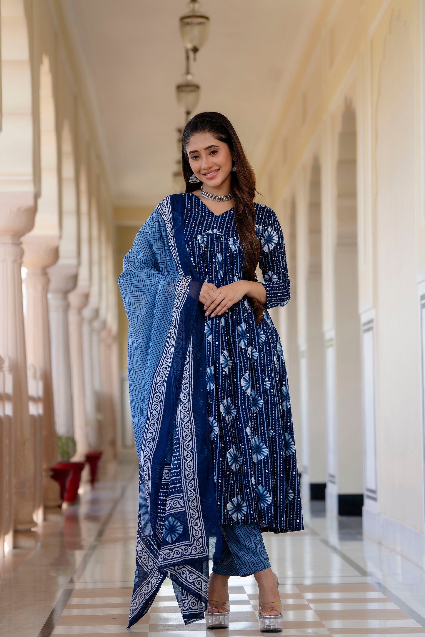 Kurta set ethnic fashion traditional cotton partiwear women clothing style Indian Ethnic Suit Palazzo pant Salwar Anarkali Lehenga Choli Bollywood Designer festive Printed wedding shaadi Collections Embroidered Ethnic Wear Outfits Attire Dresses Patterns