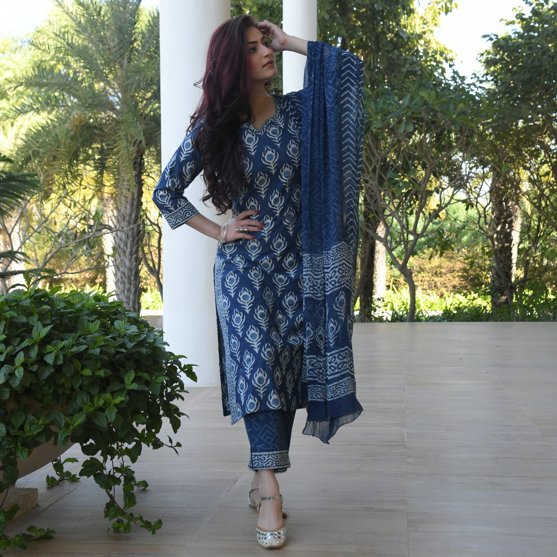 Kurta set ethnic fashion traditional cotton partiwear women clothing style Indian Ethnic Suit Palazzo pant Salwar Anarkali Lehenga Choli Bollywood Designer festive Printed wedding shaadi Collections Embroidered Ethnic Wear Outfits Attire Dresses Patterns