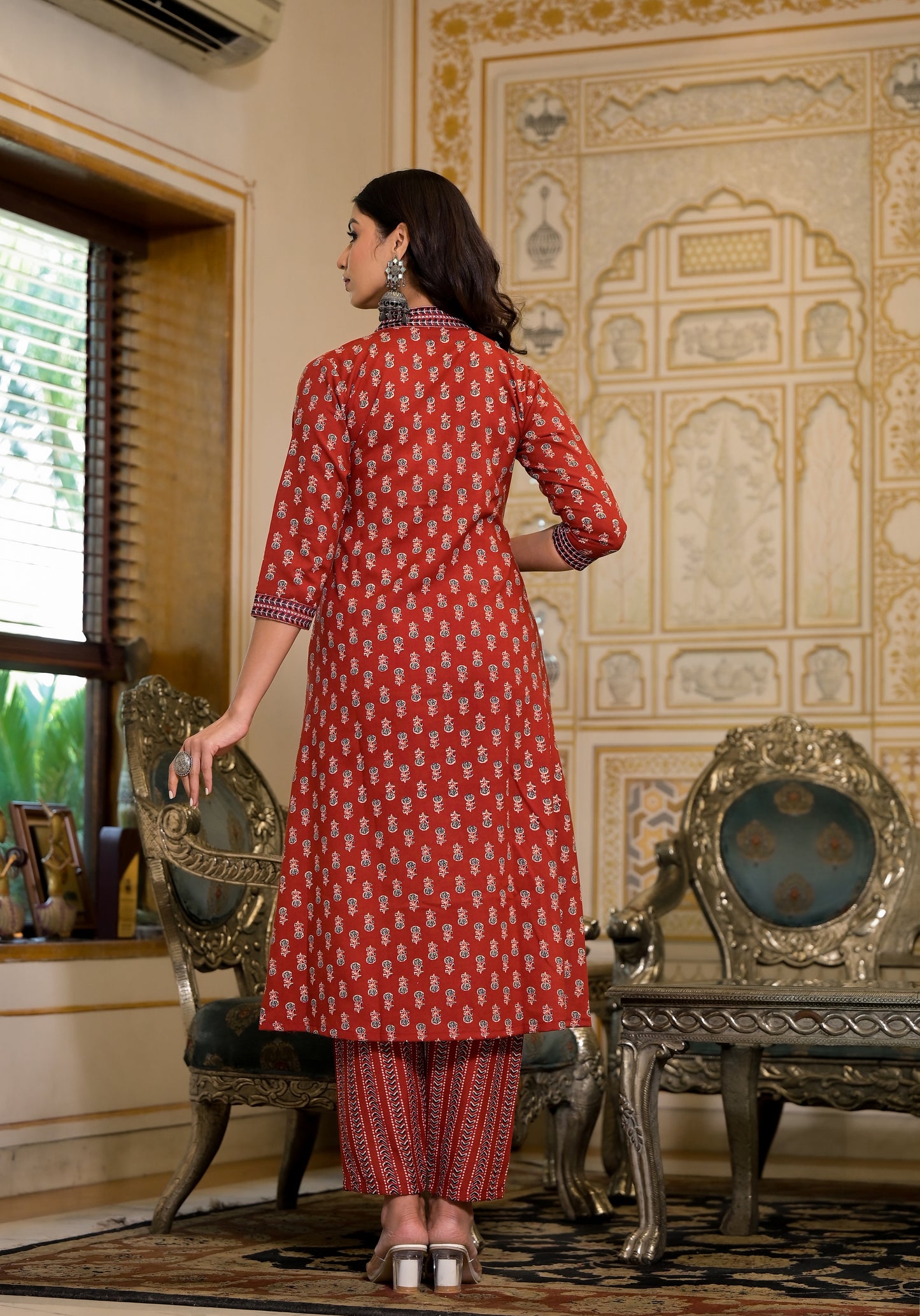 Ehnic Set Women Festive Embroidery A-Line Kurta and Pant set with Dupatta - Ethnic Set